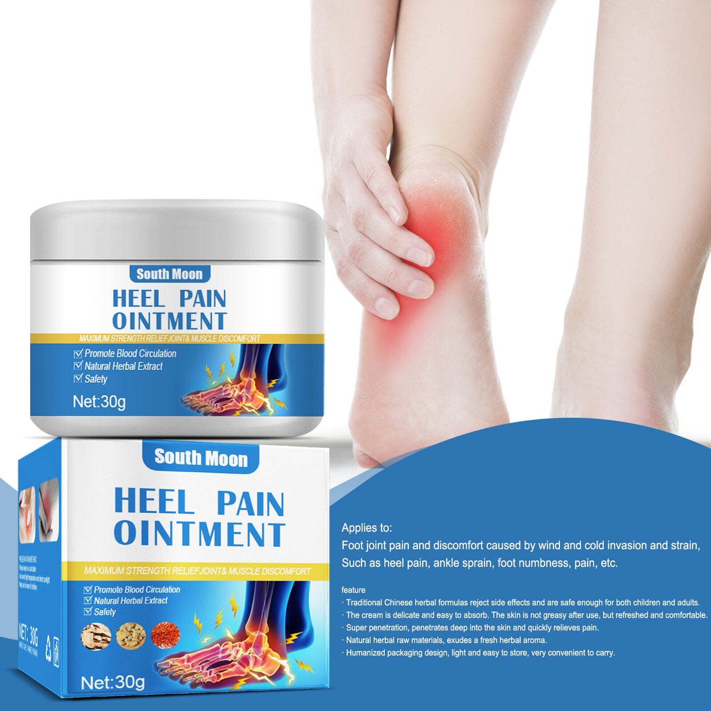 South Moon Heel Pain Ointment – Herbal Pain Relief Cream
