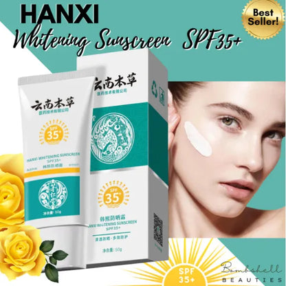 Hanxi Whitening Sunscreen SPF50+ PA+++ – UV Protection & Skin Brightening Sun Cream (50g)